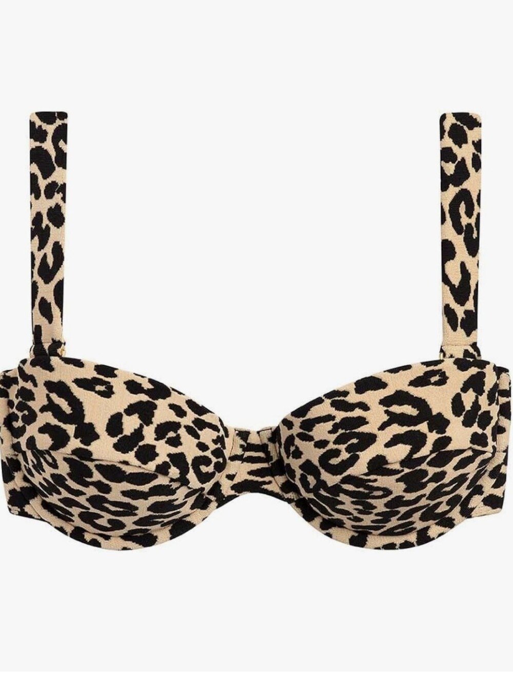 Montce Leopard Print Balconette Bra - Beige & Black